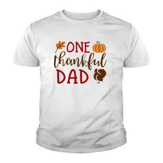 Thanksgiving Matching Family Turkey S One Thankful Dad Youth T-shirt | Mazezy