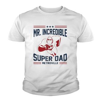 The Incredibles Mr Super Dad Metroville Youth T-shirt | Mazezy