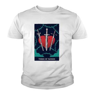 Three Of Swords Tarot Card Youth T-shirt | Mazezy
