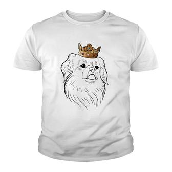 Tibetan Spaniel Dog Wearing Crown Youth T-shirt | Mazezy