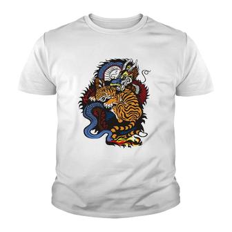 Tiger Vs Dragon Lovers Gift Youth T-shirt | Mazezy