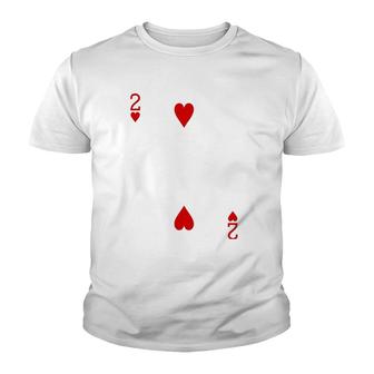 Two Of Hearts Playing Card Youth T-shirt | Mazezy