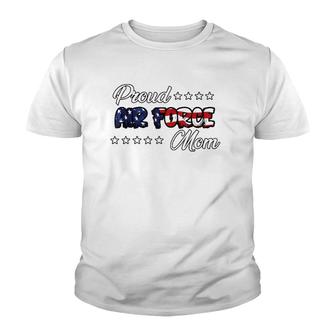 Us Flag Bold Proud Air Force Mom Youth T-shirt | Mazezy
