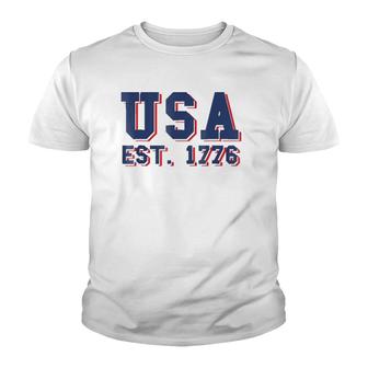 Usa Est 1776, America, 4Th Of July, Patriotic - Youth T-shirt | Mazezy