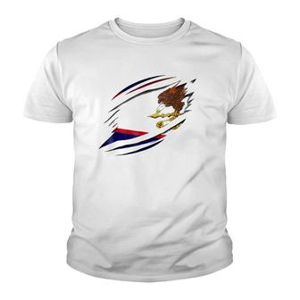 Vintage American Samoa - 3D Ripped Samoan Youth T-shirt | Mazezy