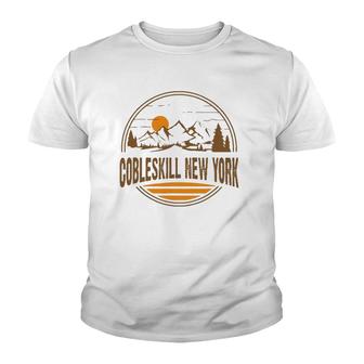 Vintage Cobleskill, New York Mountain Hiking Souvenir Print Youth T-shirt | Mazezy
