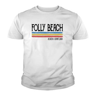 Vintage Folly Beach South Carolina Sc Souvenir Gift Youth T-shirt | Mazezy