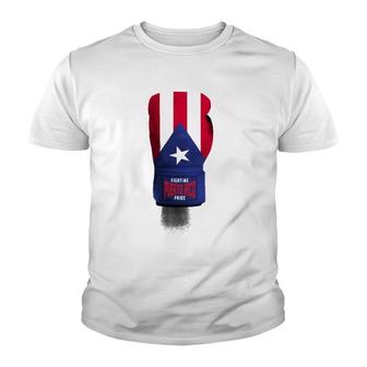 Vintage Puerto Rico Flag Boxing Gloves America Youth T-shirt | Mazezy
