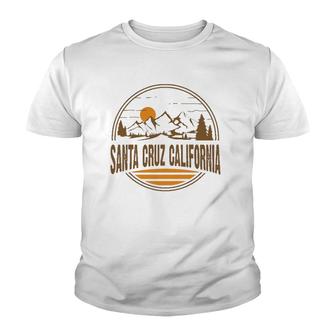 Vintage Santa Cruz California Mountain Hiking Souvenir Print Youth T-shirt | Mazezy