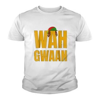 Wah Gwaan Yeah Mon Funny Jamaican Rasta Jamaica Gift Youth T-shirt | Mazezy