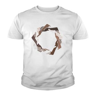 We Are One Human Family Nine Pointed Star - Baha'i Clothing V-Neck Youth T-shirt | Mazezy