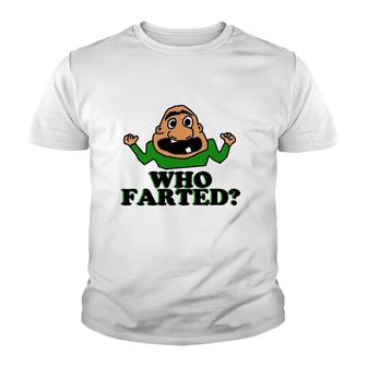 Who Farted Funny Fart Guy Cartoon Youth T-shirt - Thegiftio UK