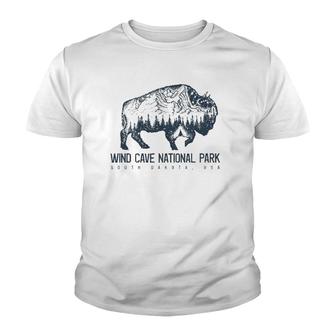 Wind Cave National Park Sd Bison Buffalo Tee Youth T-shirt | Mazezy