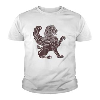 Winged Lion Mythological Vintage Youth T-shirt - Thegiftio UK