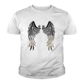 Wings Of An Angel On Back Youth T-shirt | Mazezy