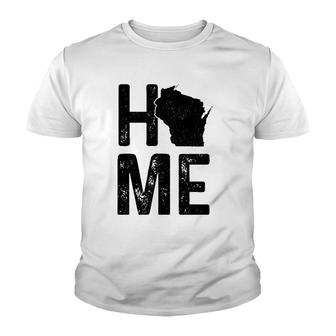 Wisconsin Home State Map Pride Gift Youth T-shirt | Mazezy