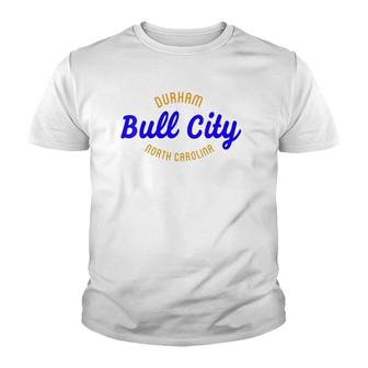 Womens Bull City Durham North Carolina V-Neck Youth T-shirt | Mazezy