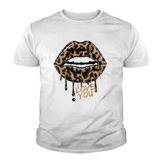 Womens Cool Leopard Print Bite Cheetah Mom Mouth Sexy Leopard Lips Youth T-shirt | Mazezy
