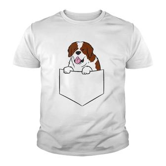 Womens Funny Saint Bernard In Pocket Dog In A Pocket Saint Bernard Youth T-shirt | Mazezy