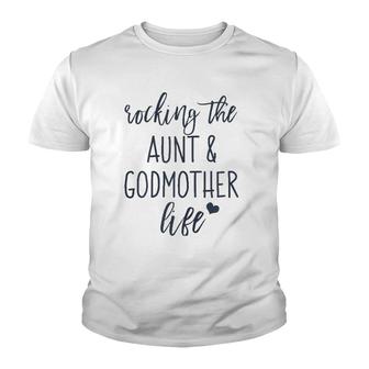 Womens Gag Aunt And Godmother Gift From Godchild Goddaughter Godson Youth T-shirt | Mazezy
