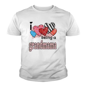 Womens I Love Being A Grandmama Cute Hearts Gifts Youth T-shirt | Mazezy