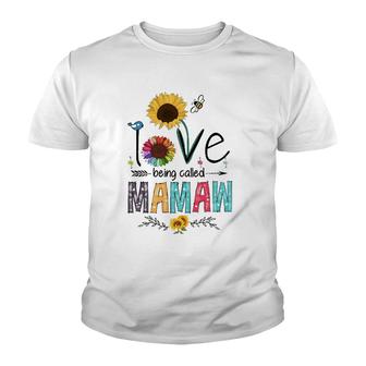 Womens I Love Being Called Mamaw Sunflower Cute Mother's Day Woman Youth T-shirt | Mazezy