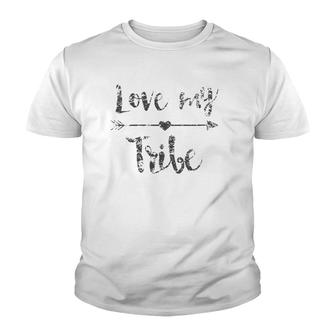 Womens Love My Tribe Mom Bride Team Reunion Gift Matching Set V-Neck Youth T-shirt | Mazezy