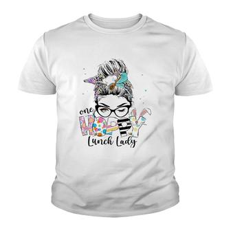 Womens One Hoppy Lunch Lady Cafeteria Staff Easter Outfit Youth T-shirt - Thegiftio UK