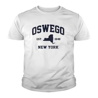 Womens Oswego New York Ny Vintage State Athletic Style V-Neck Youth T-shirt | Mazezy CA
