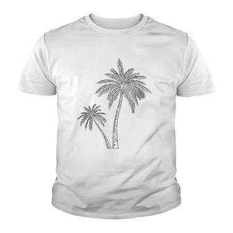 Womens Palm Tree Art Cute Tropical Desert Print Youth T-shirt | Mazezy