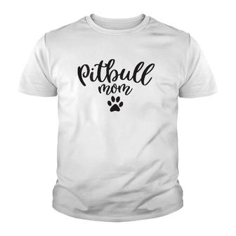 Womens Pitbull Mom Dog Paw Pittie Dog Mother Gift Youth T-shirt | Mazezy