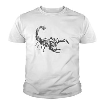 Womens Scorpion Vintage Design Distressed Scorpion Print Youth T-shirt | Mazezy