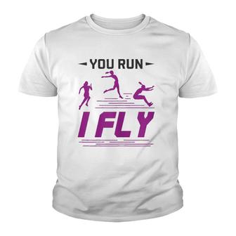 Womens Track And Field Long Jump Athlete Cool Saying Youth T-shirt | Mazezy