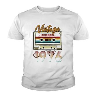 Womens Vintage 1976 46Th Birthday Cassette Tape For Men Women B-Day V-Neck Youth T-shirt | Mazezy