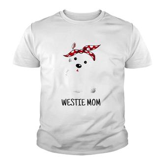 Womens Westie Mom West Highland White Terrier Dog Lovers Gift V-Neck Youth T-shirt | Mazezy