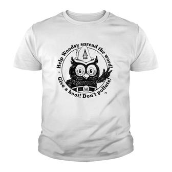 Woodsy Owl Give A Hoot Don't Pollute 70S Vintage Youth T-shirt | Mazezy