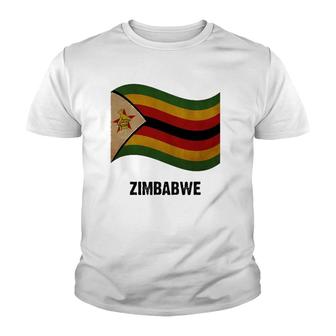 Zimbabwe Flag Vintage Zimbabwean Pride Youth T-shirt | Mazezy