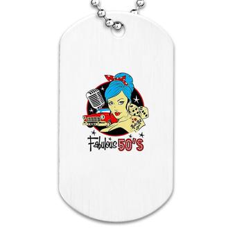 1950s Sock Hop Party Pinup Dog Tag | Mazezy