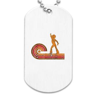 1970's Retro Style Disco Dancer Silhouette Disco Dog Tag | Mazezy