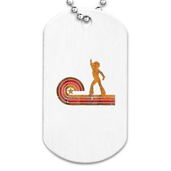 1970s Retro Style Disco Dancer Silhouette Disco Dog Tag | Mazezy