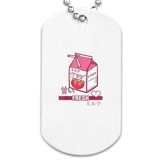90s Japanese Otaku Stylish Aesthetic Milk Cute Gift Dog Tag | Mazezy