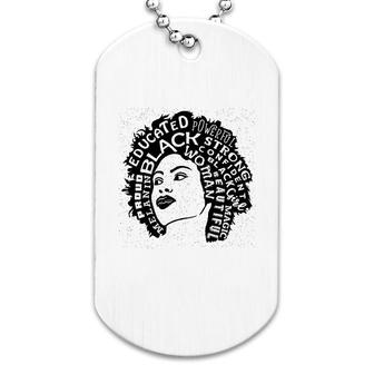 African American Woman Afro Word Cloud Dog Tag | Mazezy