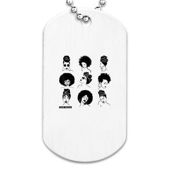 Afro And Headwrap Ladies Afrocentric Dog Tag | Mazezy