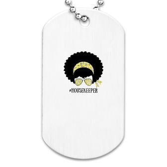 Afro Woman Housekeeper Dog Tag | Mazezy