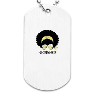 Afro Woman Social Worker Dog Tag | Mazezy