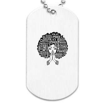 Afrocentric Afro Lady Pray Dog Tag | Mazezy
