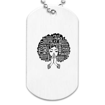 Afrocentric Women Afro Lady Pray Dog Tag | Mazezy