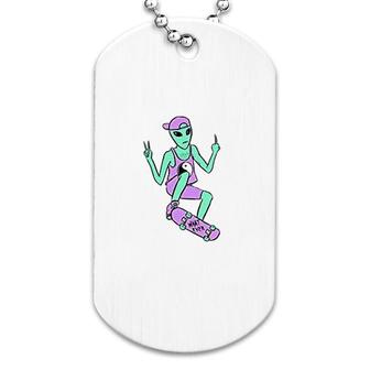 Alien Peace Skateboard Dog Tag | Mazezy