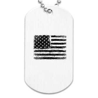American Us Flag On A Dark Heather Dog Tag | Mazezy