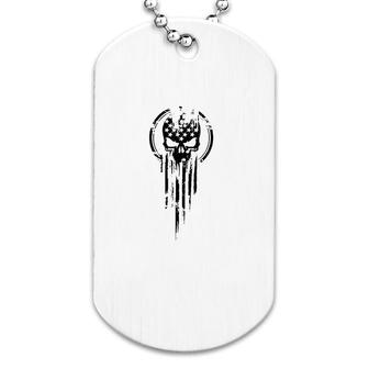 American Warrior Flag Skull Dog Tag | Mazezy